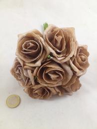 Schaum Rose 6 cm Perle Kaffee (7 st.)